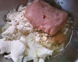 簡単カイワレと椎茸の白だし豆腐ハンバーグ作り方7写真