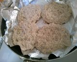 簡単カイワレと椎茸の白だし豆腐ハンバーグ作り方8写真