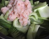 青梗菜とカニ缶のスープ作り方2写真