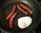 ソーセージソテー&目玉焼き作り方4写真