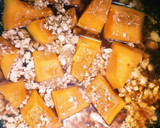 栗かぼちゃの煮物 いんげんひき肉でそぼろ作り方5写真