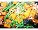栗かぼちゃの煮物 いんげんひき肉でそぼろ作り方6写真