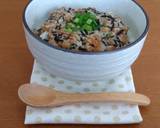 健康朝ごはん！ひじき煮とろろ納豆(丼)作り方2写真