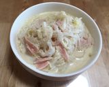 白菜とハム、玉ねぎのスープ禅パスタ作り方7写真