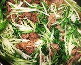 材料2つ♫簡単！水菜モリモリ牛肉炊き鍋作り方6写真