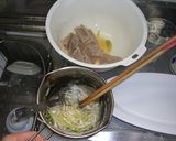 豚しゃぶ肉で☆オードブル風ねぎ巻き作り方1写真