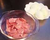 具が大きい！！ハム卵マヨの水菜サラダ。作り方2写真