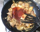 ポークケチャップ炒め&花サラダ作り方4写真