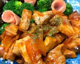 ポークケチャップ炒め&花サラダ作り方6写真