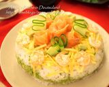 華やか♡サーモンとアボカドのお寿司ケーキ作り方7写真