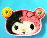 クロミ＆マイメロ◐ハーフ＆ハーフキャラ弁作り方5写真
