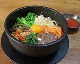 菜の花と焼き肉の鉄焼ピビンパ作り方11写真