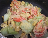 舞茸と青梗菜のオイマヨ卵とじ作り方4写真