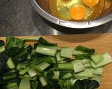小松菜のオープンオムレツ〜朝ごはんに作り方1写真