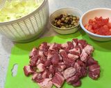 豚とキャベツとビーンズのトマトスープ♪作り方1写真