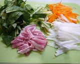 簡単！小松菜と根菜のけんちん炒め作り方1写真