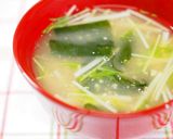 水菜の3段活用 ③ 水菜のみそ汁作り方4写真