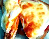 ☆ハムチーズ＆目玉焼きトースト☆ランチ作り方4写真