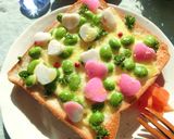 ﾊｰﾄがいっぱい♥枝豆＊蒲鉾トースト作り方5写真