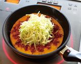 キャベツとコンビーフのオムレット作り方5写真