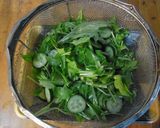 韓国海苔と水菜のサラダ作り方1写真