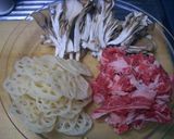 牛レンコンまいたけの甘辛炒め作り方1写真