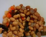 お豆さんの煮物（市販）で、かき揚げ作り方1写真