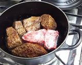 牛ミスジ肉ブルゴーニュ流の赤ワイン煮込み作り方5写真