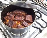 牛ミスジ肉ブルゴーニュ流の赤ワイン煮込み作り方13写真