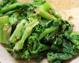 昼夕食に♪菜の花のごま味噌粉末いりこあえ作り方3写真