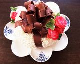 ☆*:.チョコリボン包みケーキ☆*:.作り方5写真