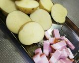 旬ホクホク～皮つき新じゃがバターベーコン作り方2写真