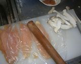 ささみで☆きのこ梅巻きソテー作り方1写真