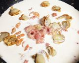 たっぷりシーフードの明太子クリームパスタ作り方5写真