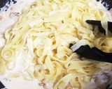 たっぷりシーフードの明太子クリームパスタ作り方8写真
