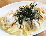 たっぷりシーフードの明太子クリームパスタ作り方9写真