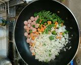 お昼にささっとNo3、ソーセージピラフ作り方5写真