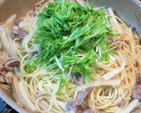 大根と水菜とえのき茸の冬野菜パスタ作り方6写真
