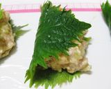 ヘルシー♪大豆と鶏挽肉の大葉はさみ焼き作り方4写真