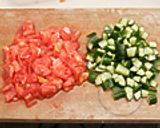 トマトときゅうりと鶏肉の三杯酢作り方5写真