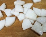 手抜き（笑）鶏つくねと大根の煮物作り方1写真