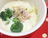 簡単！白菜とベーコンの豆乳スープ作り方3写真