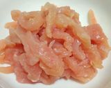 中国発☆セロリと鶏肉の炒め物 ～芹菜肉丝作り方2写真