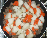 ひき肉と大根と人参とカレー粉の煮物♪簡単作り方3写真