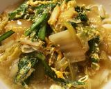 ポン酢でさっぱり♡春菊の卵とじうどん作り方7写真