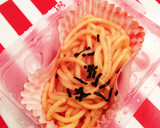 お弁当用たらこパスタで桜の木作り方3写真
