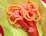 お弁当用たらこパスタで桜の木作り方8写真