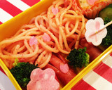 お弁当用たらこパスタで桜の木作り方9写真