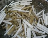 ゴボウと水菜のマヨポン和え作り方1写真