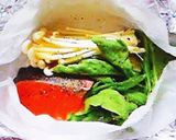 ヘルシー☆サーモンえのき春菊ホイル焼き♪作り方3写真